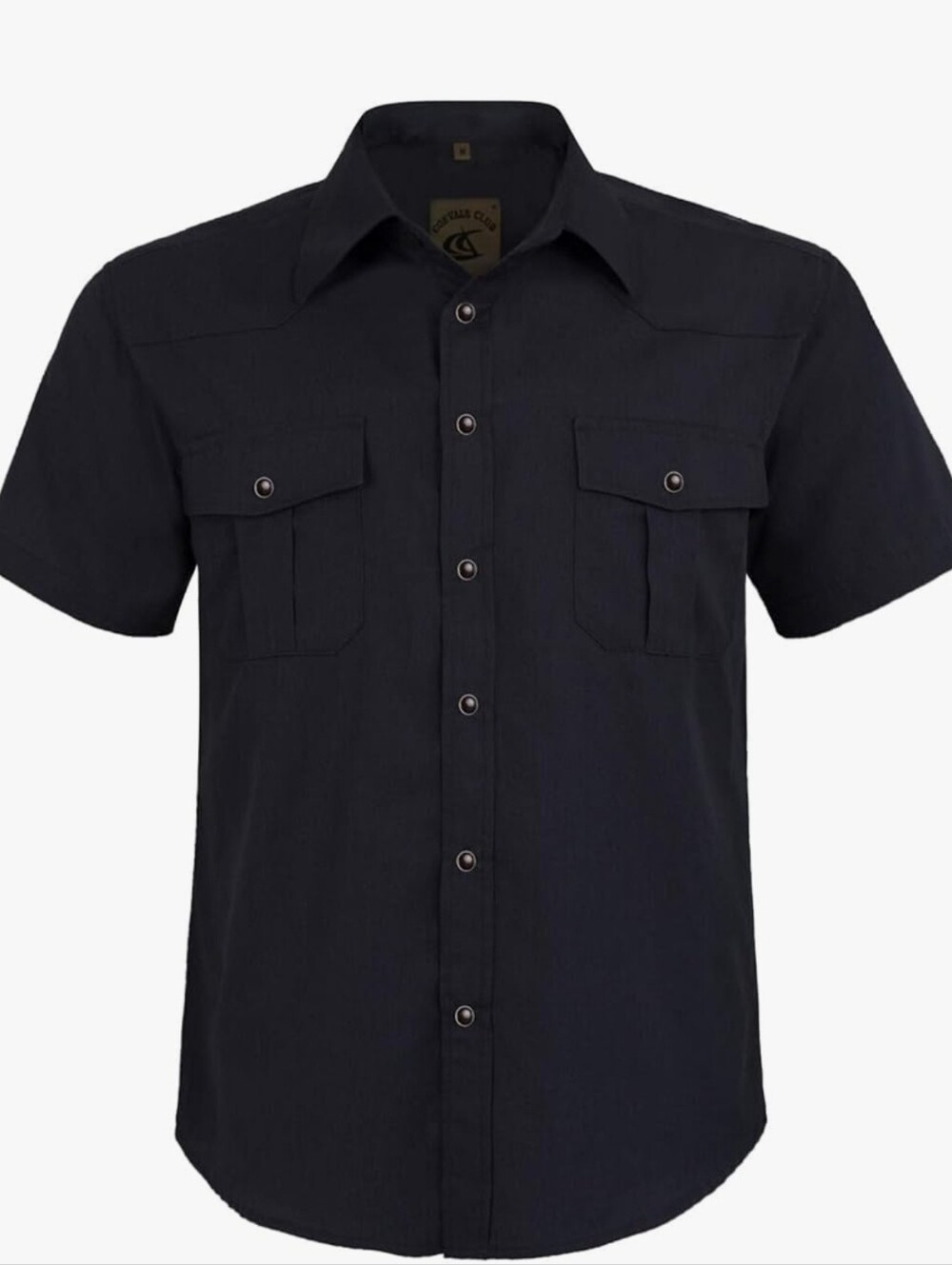 Men's Western Plaid Pearl Snap Buttons Two Pocket Casual Short Sleeve Shirt